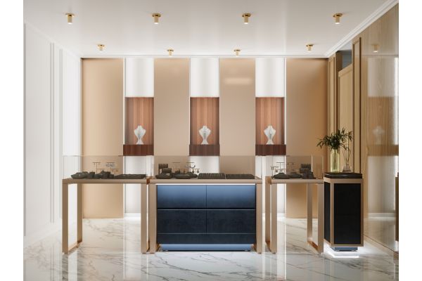 Luxury Jewellery Store With Jewels On Display